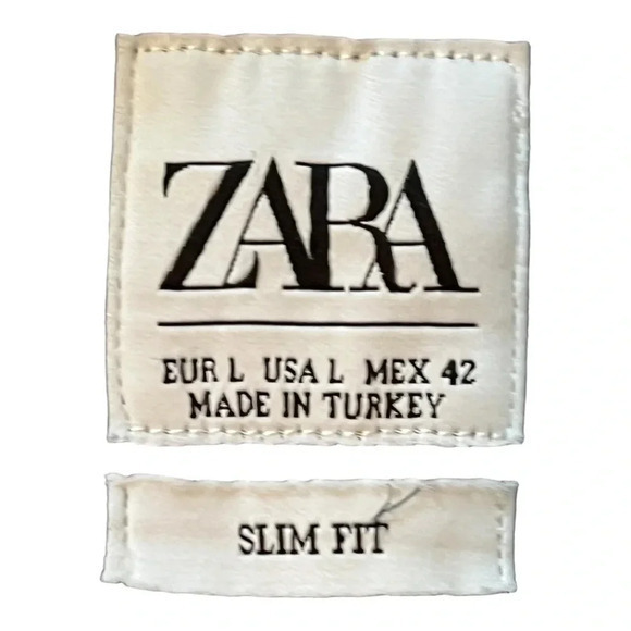 ZARA MEN'S BUTTON DOWN SHIRT WHITE WITH POLKA DOTS SLIM FIT‎ SIZE LARGE - Picture 5 of 8